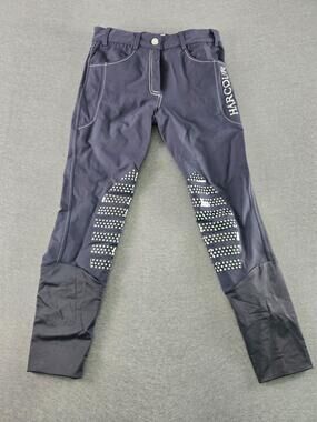 Harcour Equestrian Pants Womens 34 Blue Riding Breeches Silicone Grip Ankle